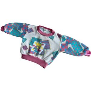Vintage 90s Cuties by Judy Teddy Bear Sweatshirt 6-9M Pastel Graphic Baby Retro